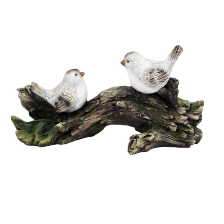 ALPINE CORP STATUE BIRD ON WOOD 11""H QWR1048